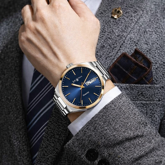 Ultra-Thin Quartz Watch Blue